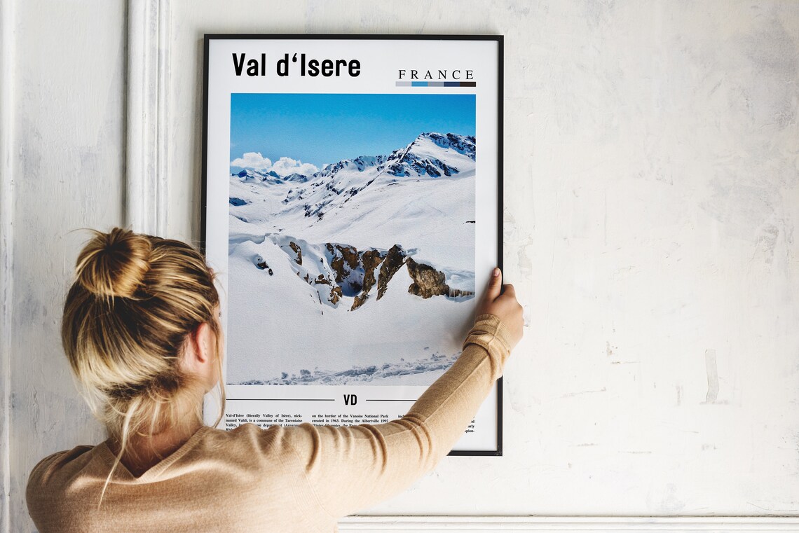 Val Disere Minimal Travel Poster, Oil Painting - Image 4