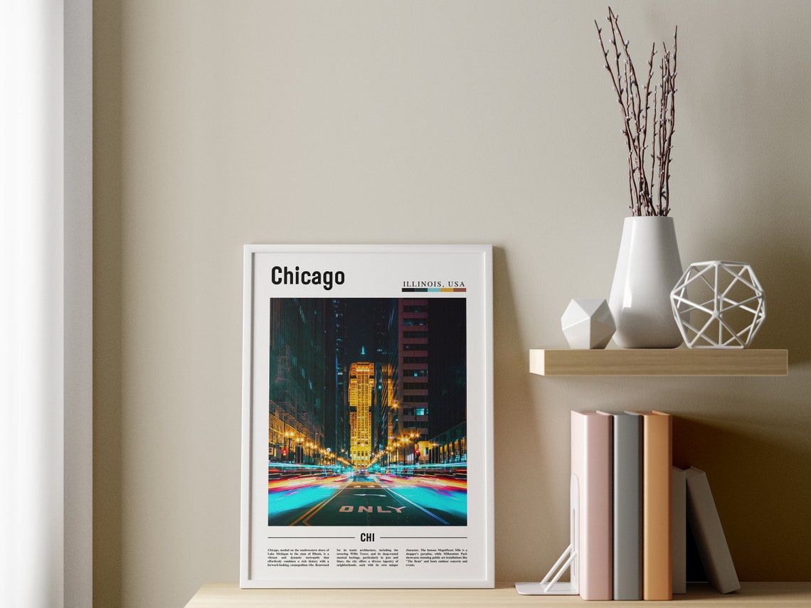 Chicago Print Chicago Poster Chicago Wall Art United States Photo United States Poster United States Print - Image 3