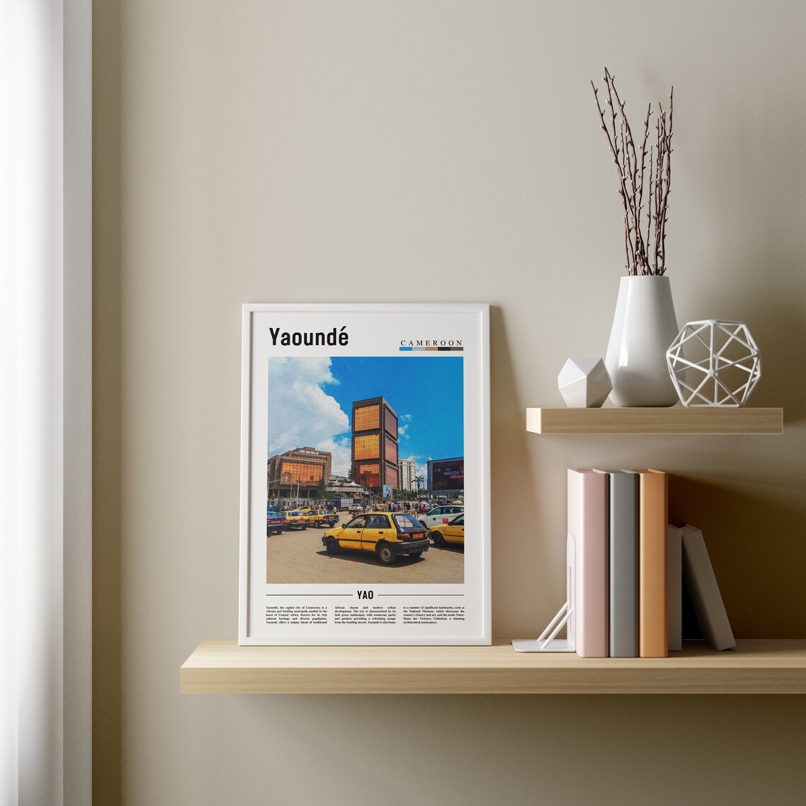Yaound, Minimal Travel Poster, Oil Painting - Image 4