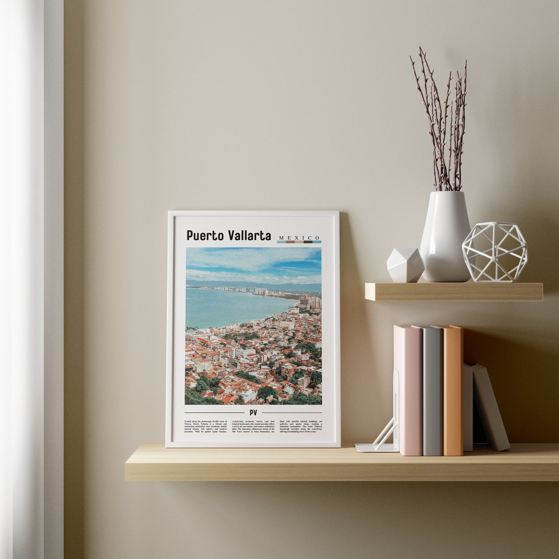 Puerto Vallarta Poster Puerto Vallarta Print Puerto Vallarta Wall Art Minimal Travel Print Travel Destination Oil Painting Poster - Image 4