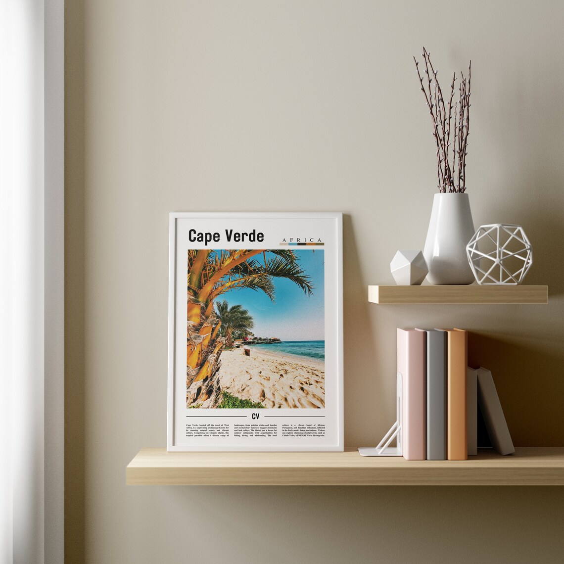 Cape Verde Minimal Travel Poster, Oil Painting - Image 4