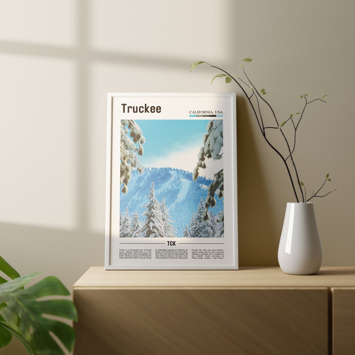 Truckee Print Truckee Poster Truckee Wall Art Oil Painting Poster Colorful City Print City Artwork Travel Artwork Travel Wall Art - Image 2