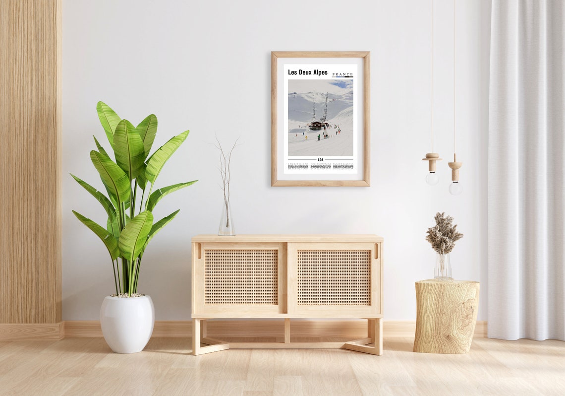 Les Deux Alpes Print Les Deux Alpes Poster Les Deux Alpes Wall Art Minimal Travel Print Minimal City Poster Travel Oil Painting Poster - Image 4