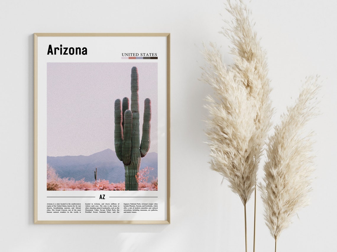 Arizona Poster Arizona Print Arizona Wall Art United States Photo United States Poster United States Print - Image 3