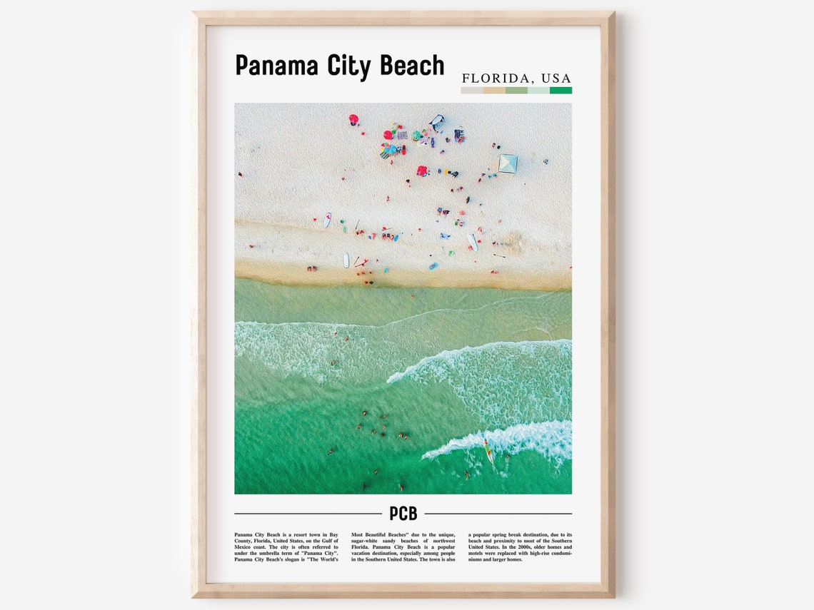 Panama City Beach Print Panama City Beach Poster Panama City Beach Wall Art Oil Painting Poster City Artwork Travel Artwork Travel Art