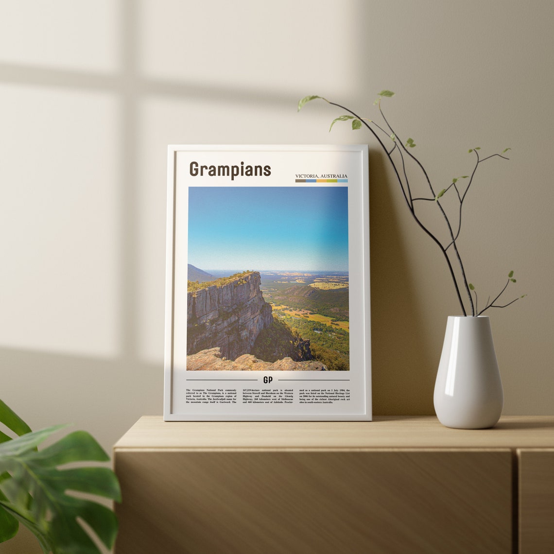 Grampians Print Grampians Poster Grampians Wall Art Oil Painting Poster Colorful City Print City Artwork Travel Artwork Travel Wall Art - Image 2