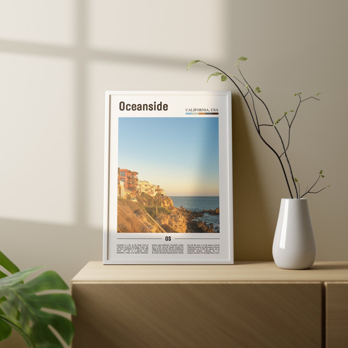 Oceanside Print Oceanside Poster Oceanside Wall Art Oil Painting Poster Colorful City Print City Artwork Travel Artwork Travel Wall Art - Image 2
