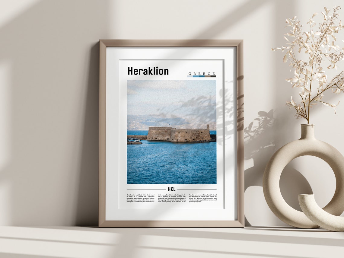 Heraklion Poster Heraklion Print Heraklion Wall Art Europe Photo Europe Poster Europe Print Travel Poster - Image 3