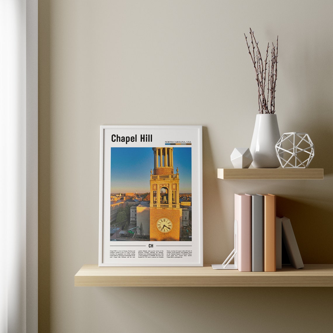 Chapel Hill Print Chapel Hill Poster Chapel Hill Wall Art Minimal Travel Print Minimal City Poster Travel Destination Oil Painting Poster - Image 2