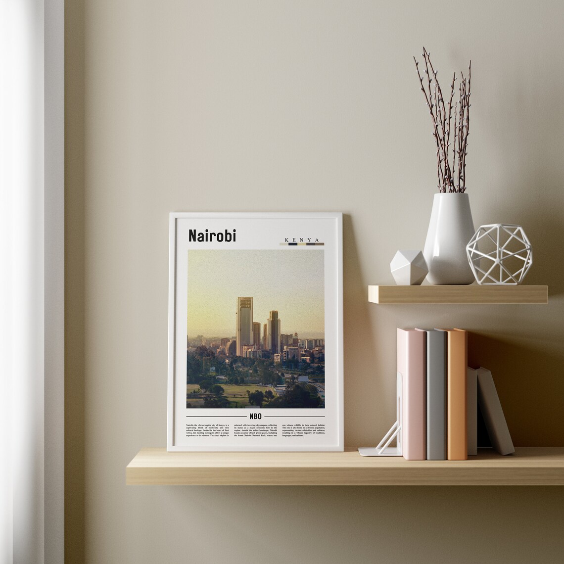 Nairobi Minimal Travel Poster, Oil Painting Style - Image 4