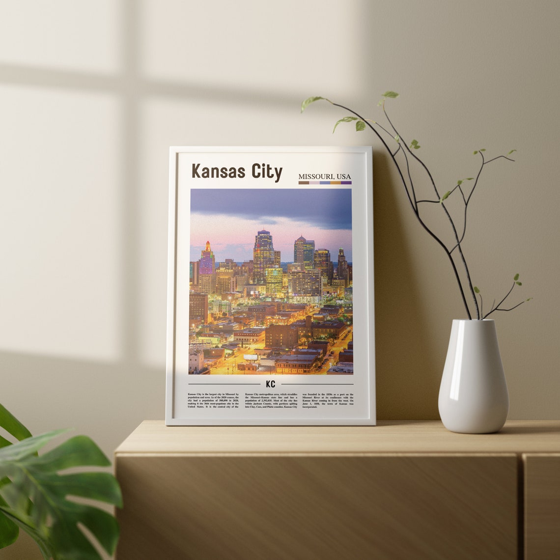 Kansas City Print Kansas City Poster Kansas City Wall Art Oil Painting Poster City Print City Artwork Travel Artwork Travel Wall Art - Image 2