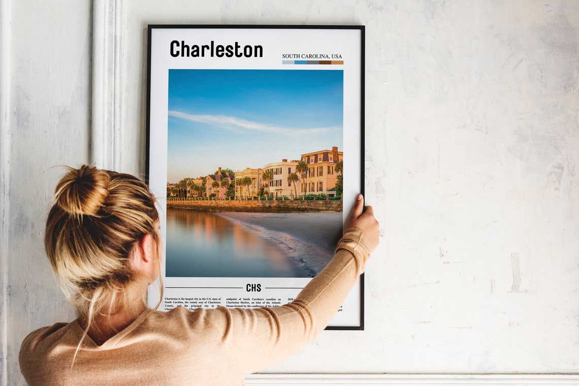 Charleston Print Charleston Poster Charleston Wall Art Oil Painting Poster City Print City Artwork Travel Artwork Travel Wall Art - Image 4