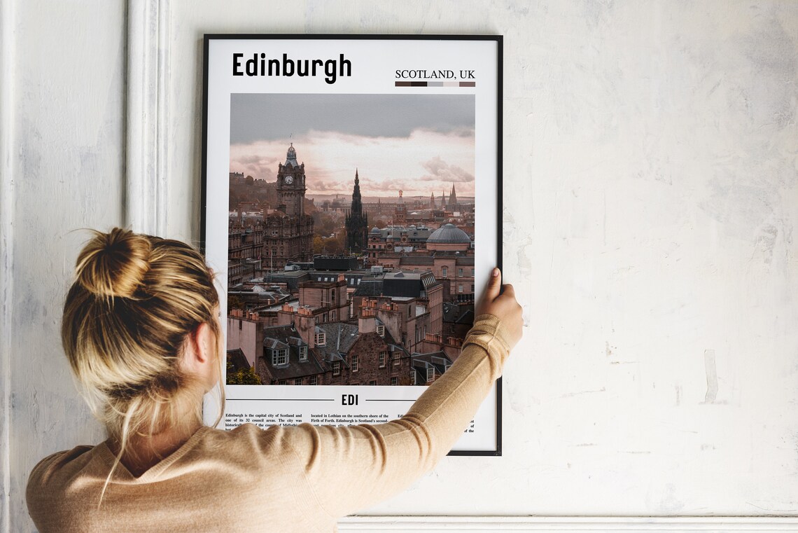 Edinburgh Poster Edinburgh Print Edinburgh Wall Art Minimal Travel Print Minimal City Poster Travel Destination Oil Painting Poster - Image 4