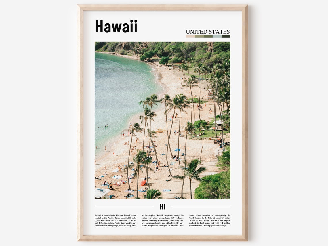 Hawaii Poster Hawaii Print Hawaii Wall Art United States Photo United States Poster United States Print Travel Poster