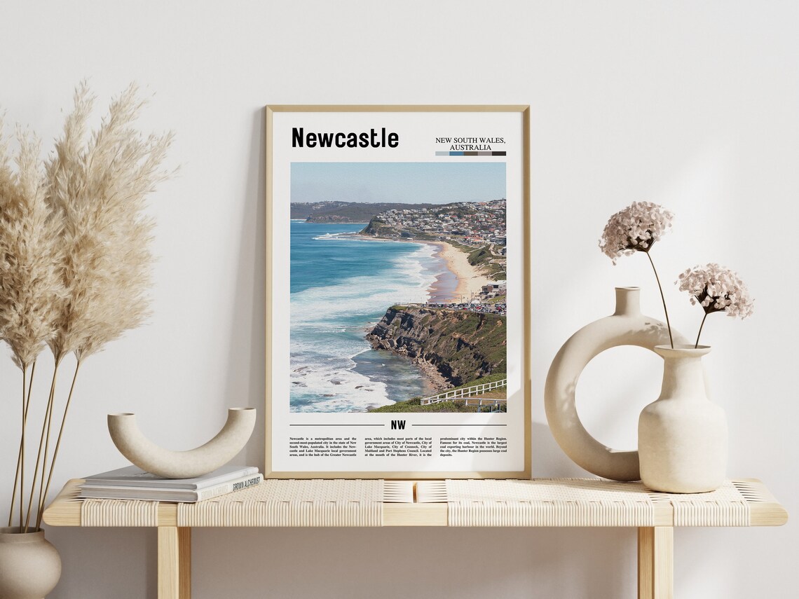 Newcastle Minimal Travel Poster, Oil Painting - Image 5