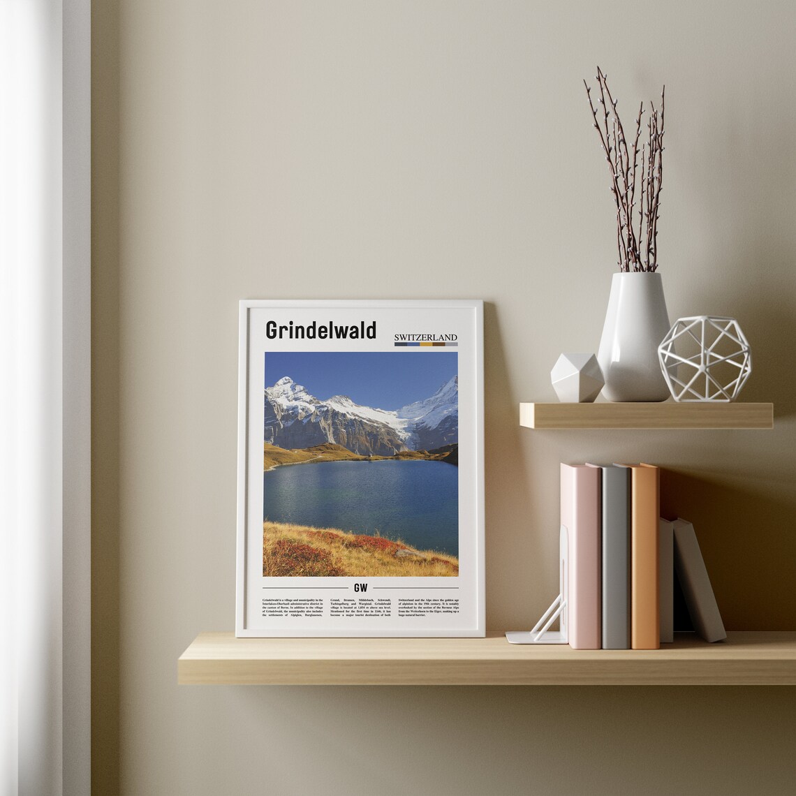 Grindelwald Print Grindelwald Poster Grindelwald Wall Art Oil Painting Poster City Print City Artwork Travel Artwork Travel Wall Art - Image 3