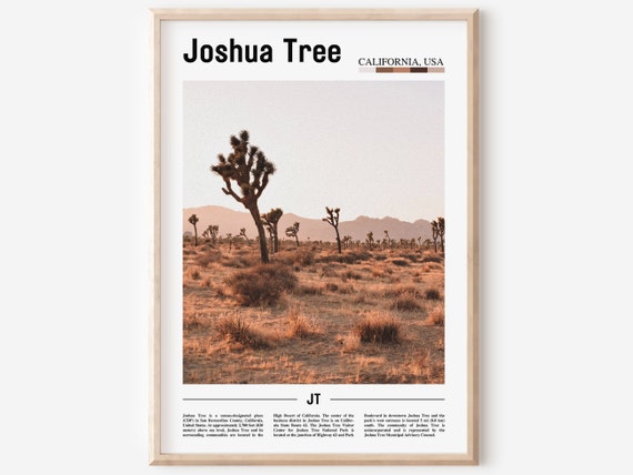 Joshua Tree Poster Joshua Tree Print Joshua Tree Wall Art Minimal Travel Print Minimal City Poster Oil Painting Poster