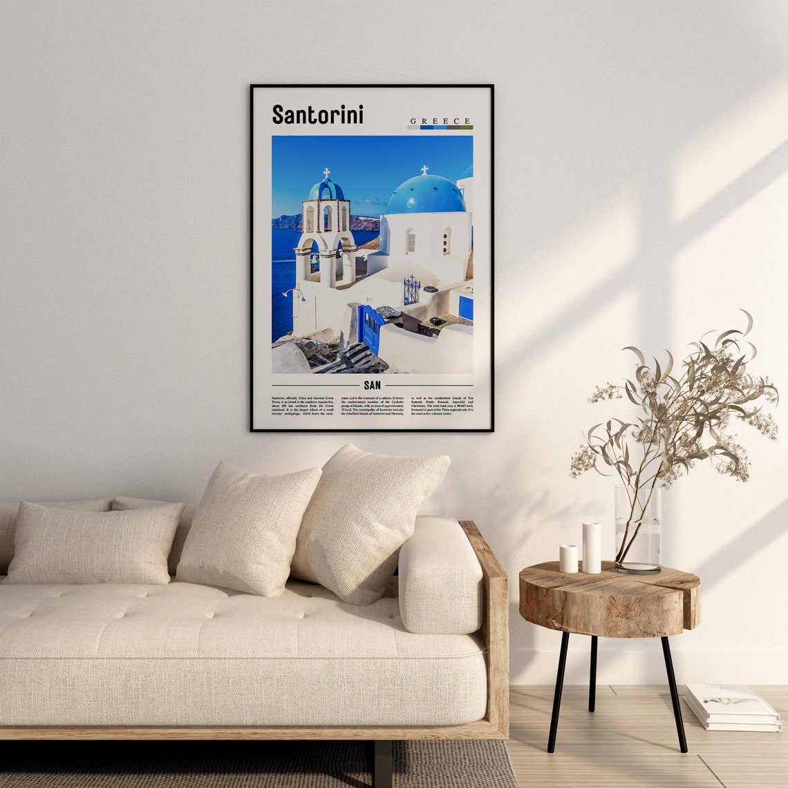 Santorini Print Santorini Poster Santorini Wall Art Oil Painting Poster Colorful City Print City Artwork Travel Artwork Travel Wall Art - Image 2