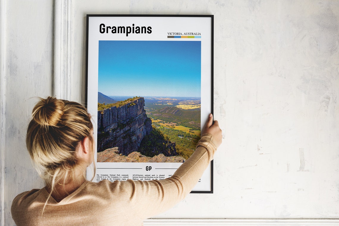 Grampians Print Grampians Poster Grampians Wall Art Oil Painting Poster Colorful City Print City Artwork Travel Artwork Travel Wall Art - Image 4