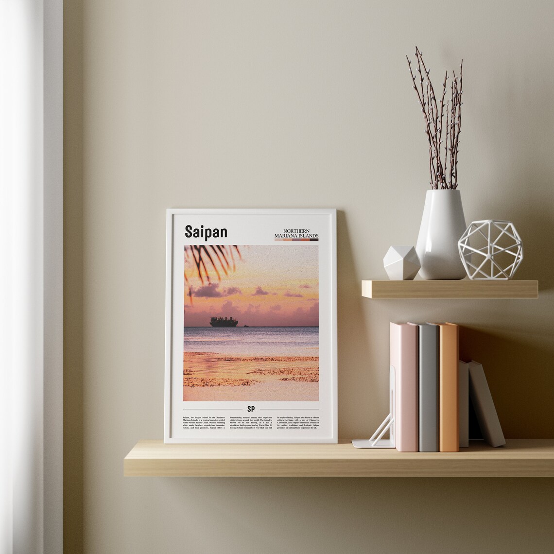 Saipan Poster Saipan Print Saipan Wall Art Asia Print Asia Poster Asia Photo Minimal Travel Poster - Image 3