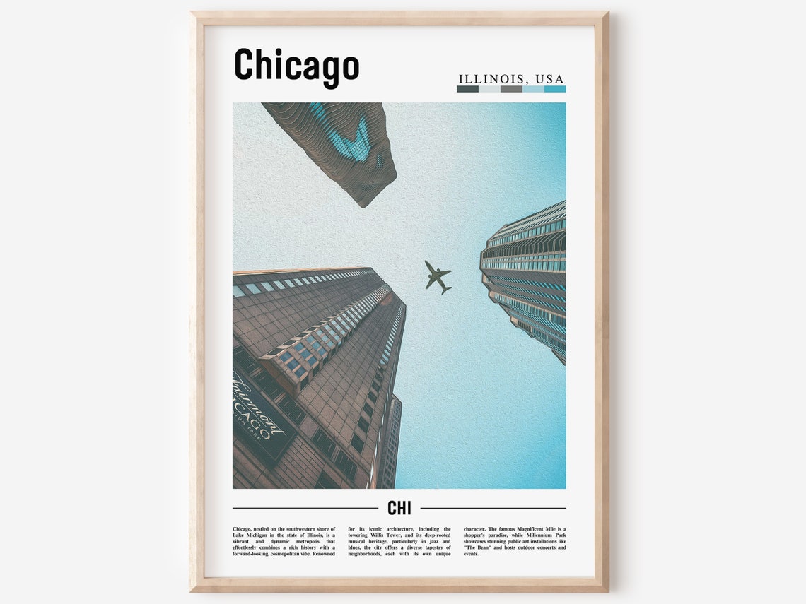 Chicago Print Chicago Poster Chicago Wall Art United States Photo United States Poster United States Print