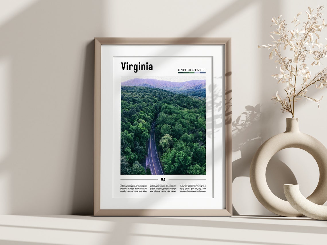 Virginia Poster Virginia Print Virginia Wall Art United States Photo United States Poster United States Print - Image 2