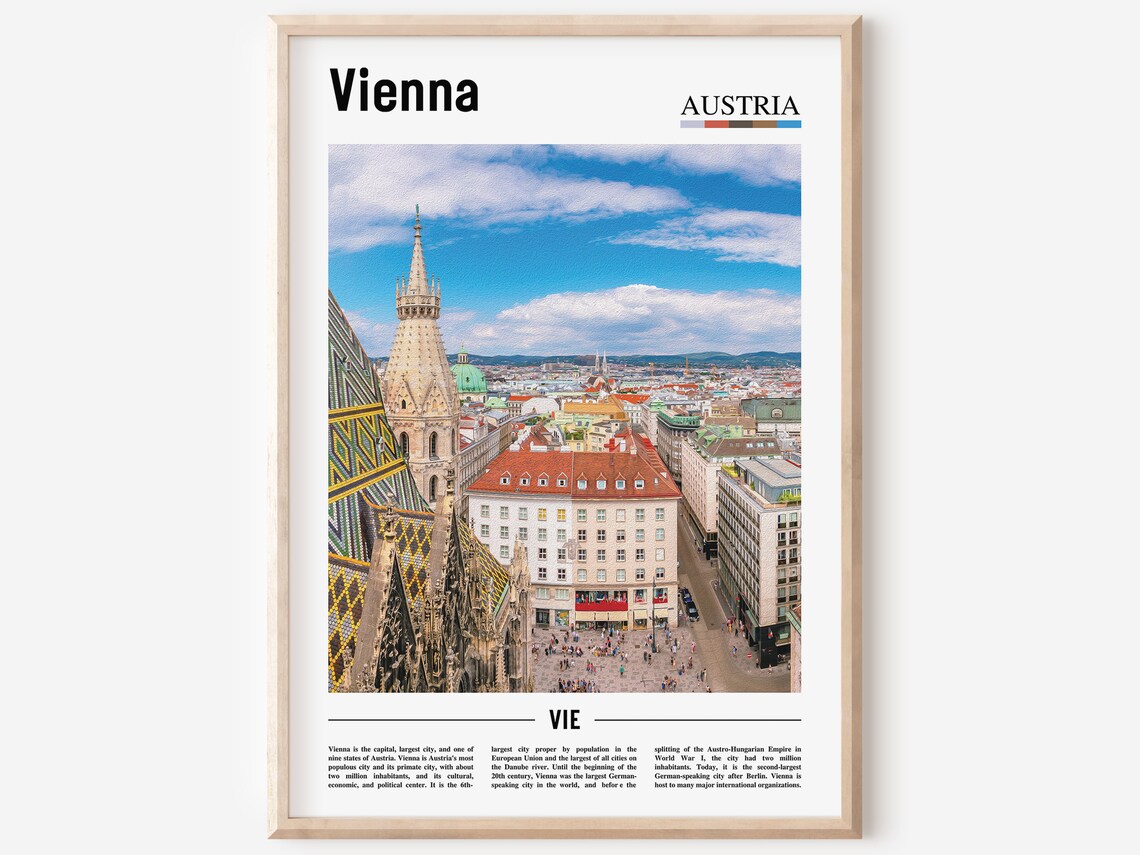 Vienna Travel Poster, Colorful City Artwork
