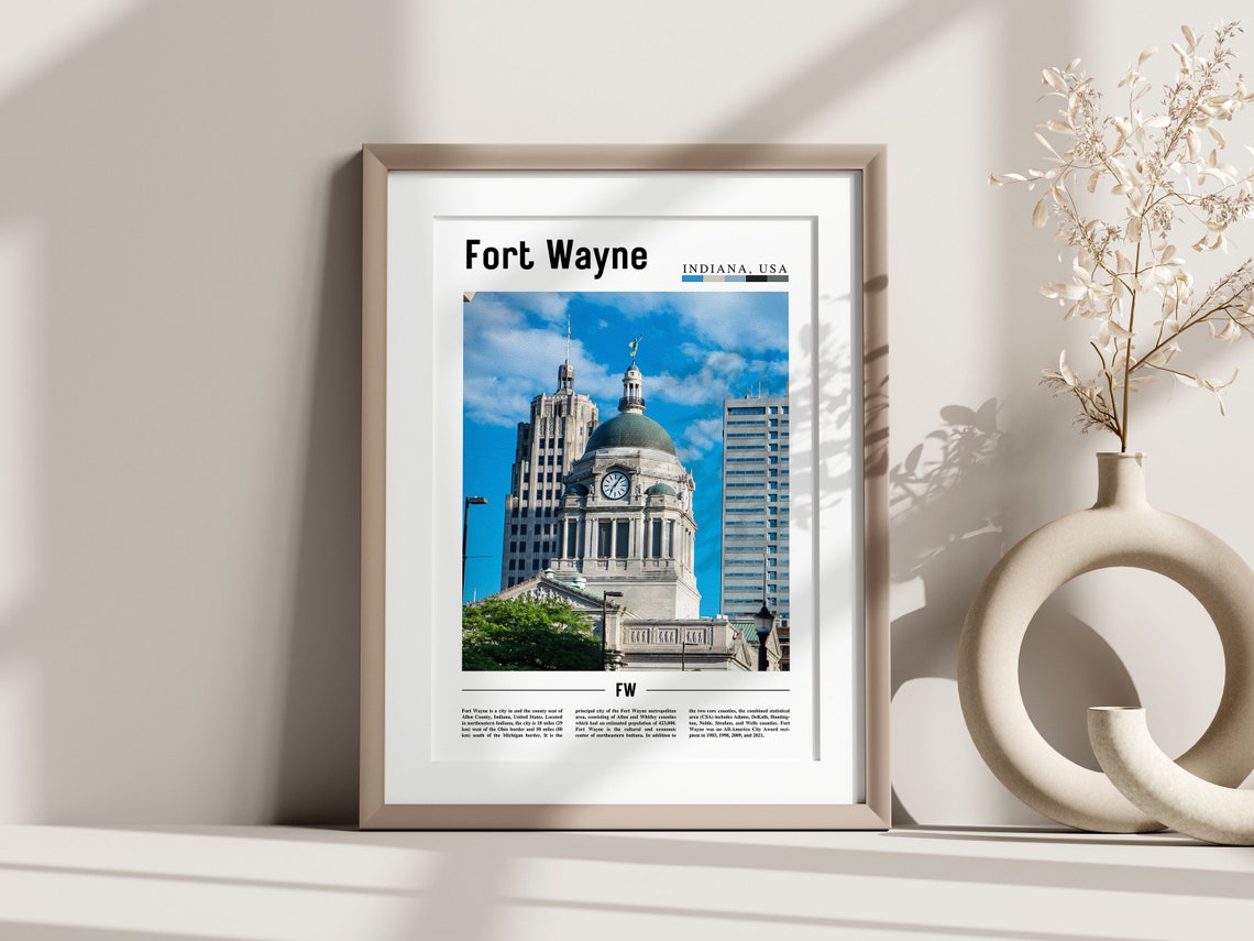 Fort Wayne Poster Fort Wayne Print Fort Wayne Wall Art United States Photo United States Poster United States Print - Image 2