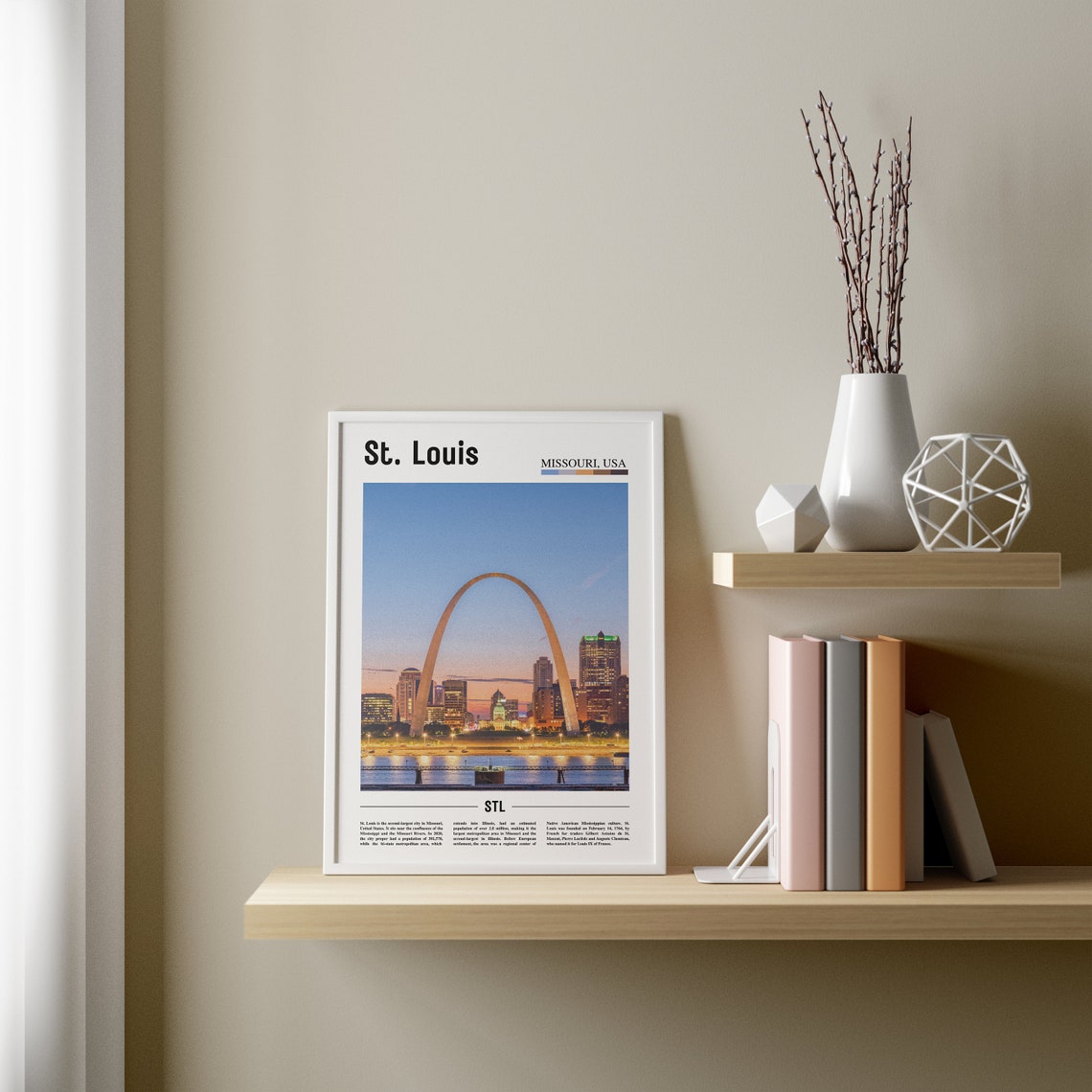 St Louis Print St Louis Poster St Louis Wall Art Oil Painting Poster Colorful City Print City Artwork Travel Artwork Travel Wall Art - Image 3