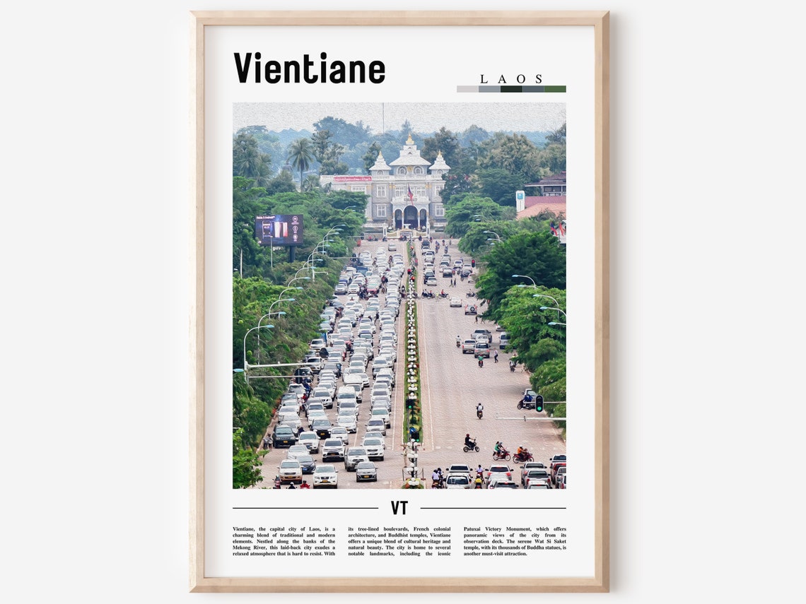 Vientiane Poster Vientiane Print Vientiane Wall Art Asia Print Asia Poster Asia Photo Minimal Travel Poster