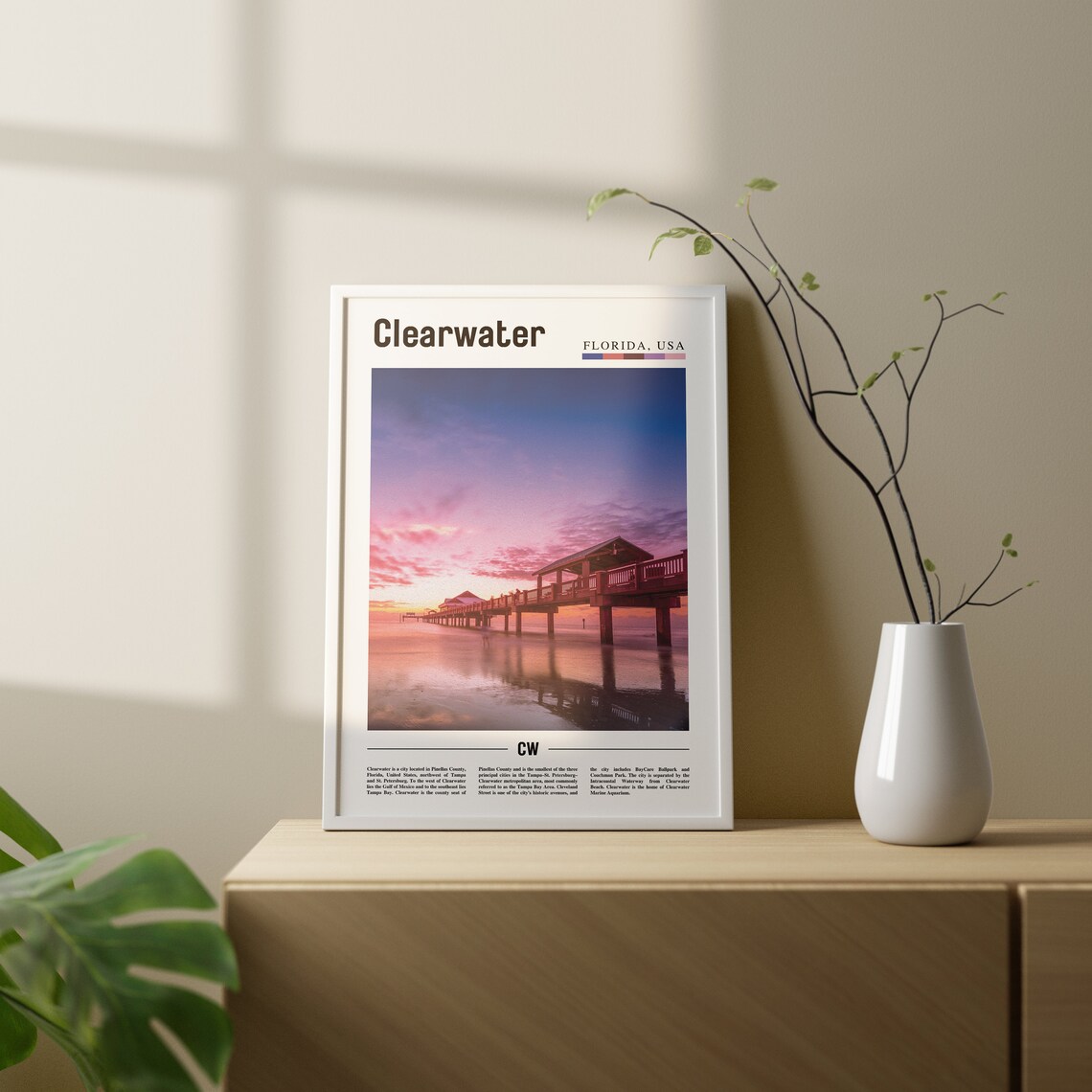 Clearwater Travel Poster, Colorful City Artwork - Image 2