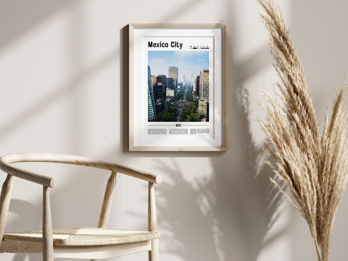 Mexico City Minimal Travel Poster, Oil Painting - Image 2