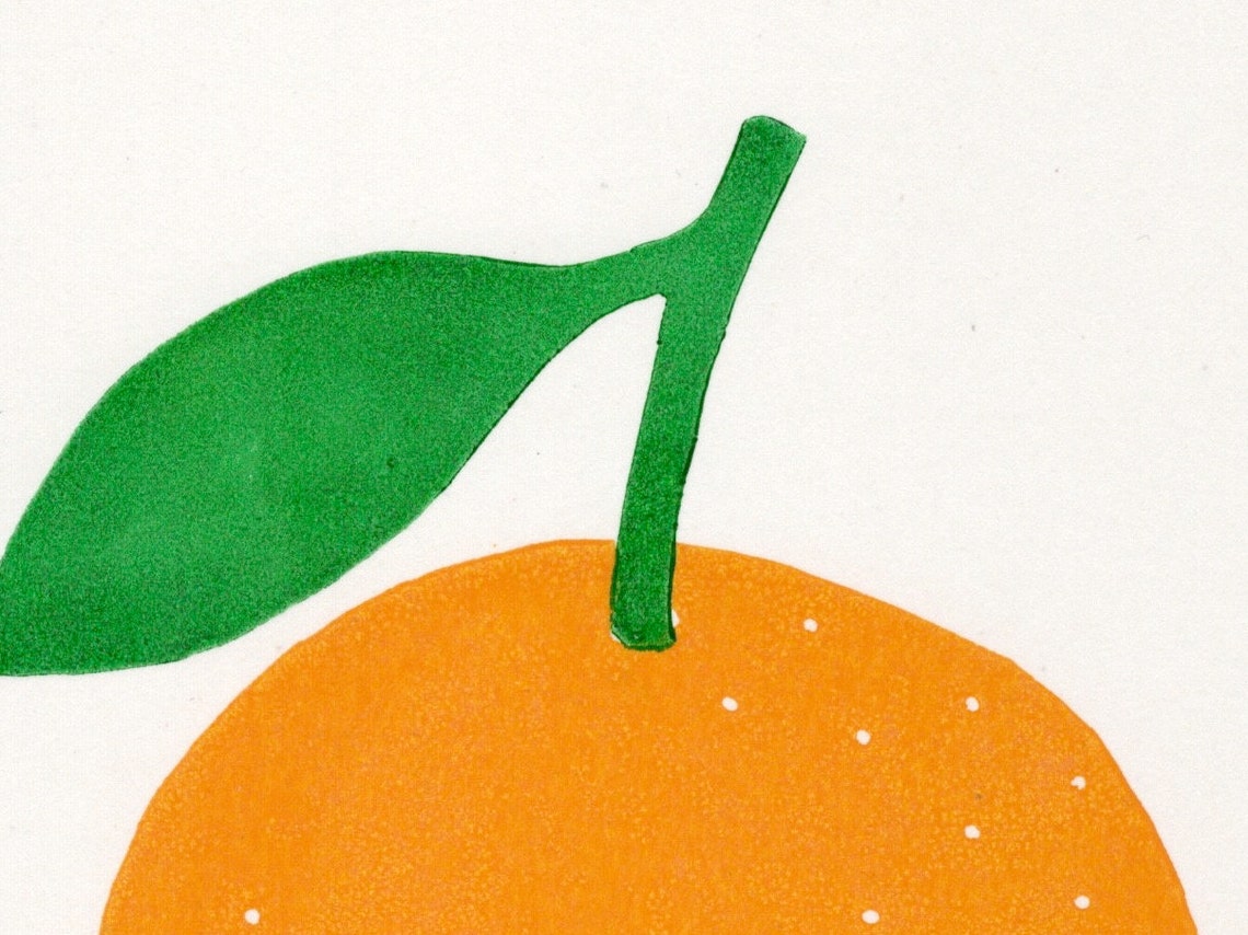 Minimal Orange Fruit Illustration Bold Retro Kitchen Decor Art Poster - Image 2