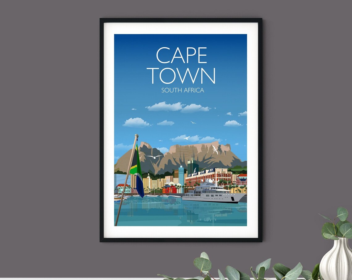 Cape Town Travel Poster, South Africa Cityscape - Image 3