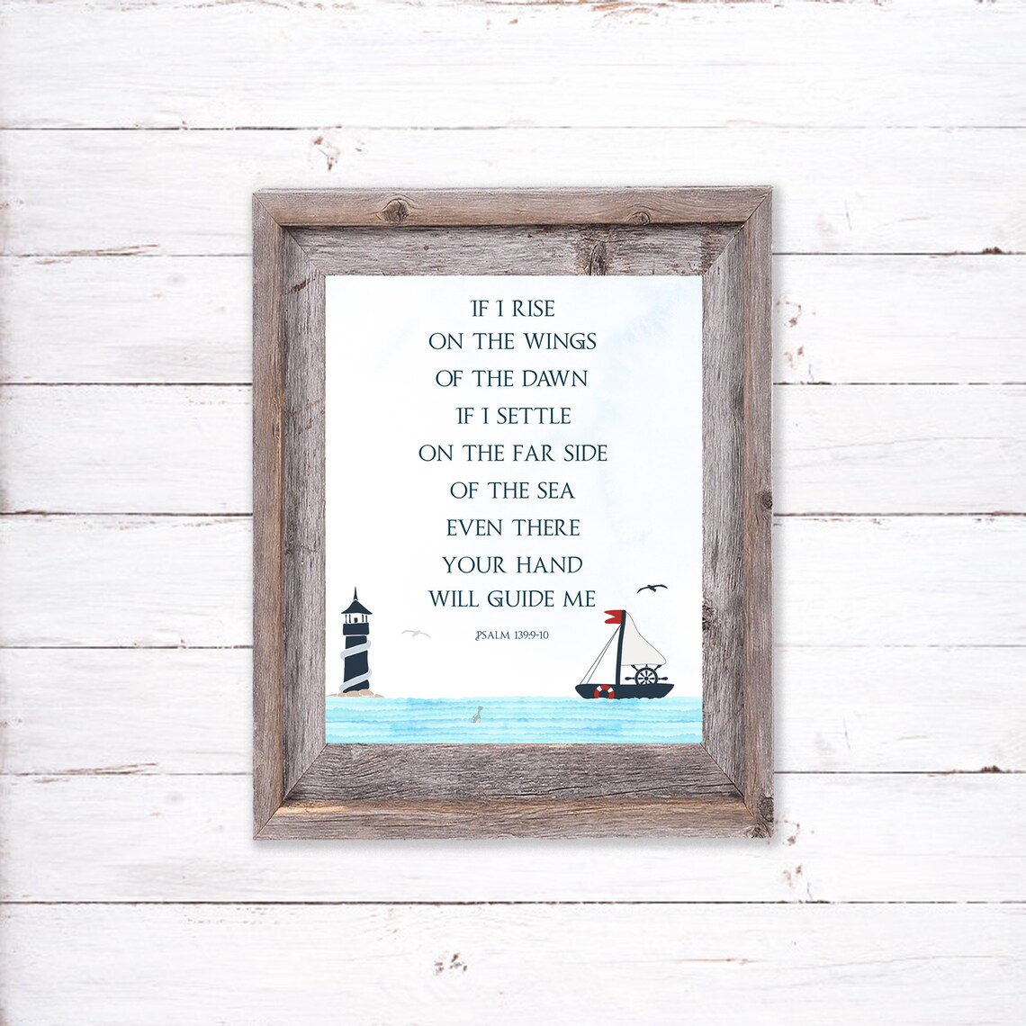 If I Rise On The Wings Of The Dawn Psalm 139 Nautical Poster - Image 3