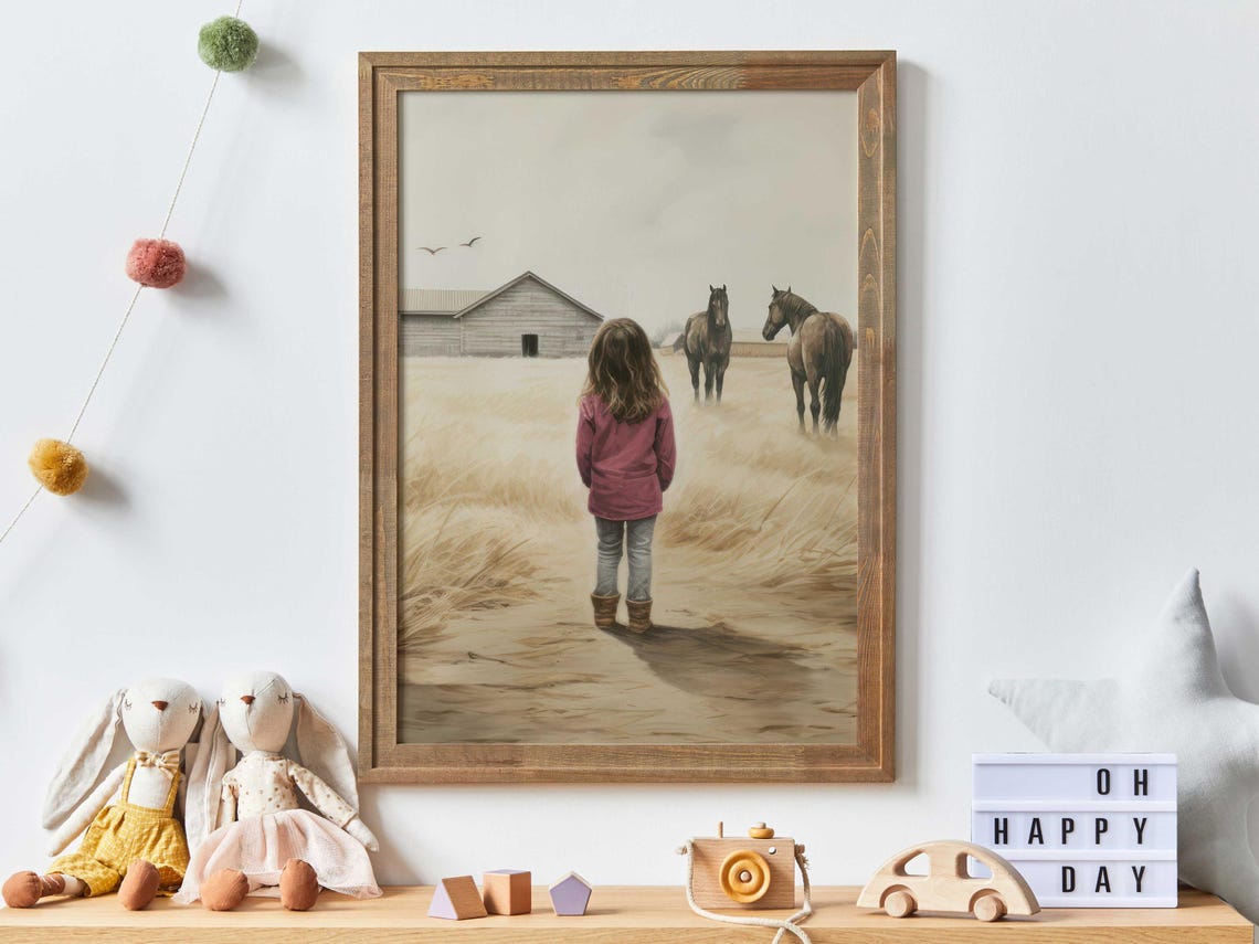 Horse Nursery Art Horse Gift For Girl Horse Stable Art Equestrian Girls Room Horse Lover Art Horse Decor Girls