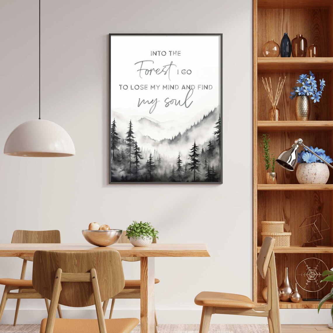 Into The Forest I Go Nature Quote Art Print - Image 2