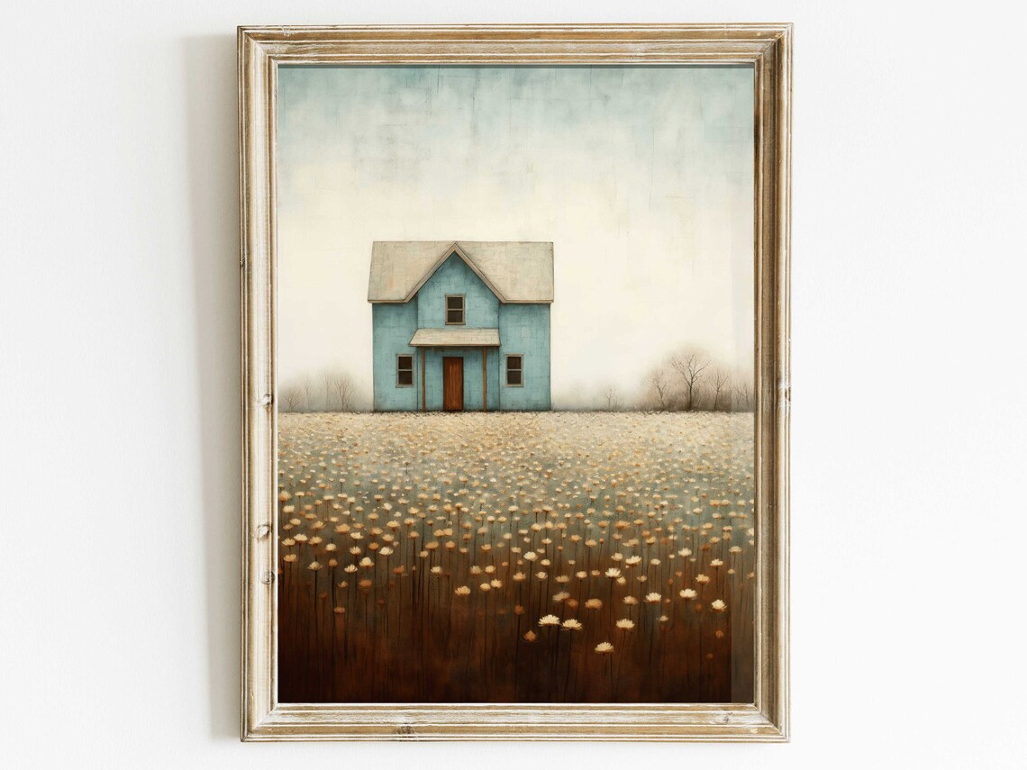 Country House Art Print, Rustic Farmhouse Decor