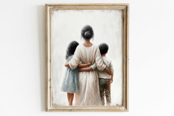 Eternal Bond Vintage-Inspired Silhouette Art Print