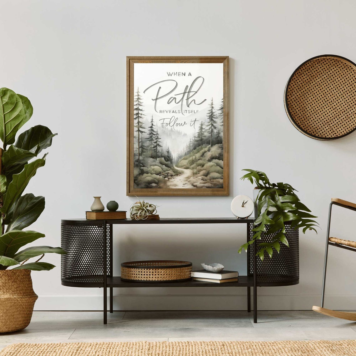 When a Path Reveals Itself Follow It Pine Forest Quote Poster - Image 2