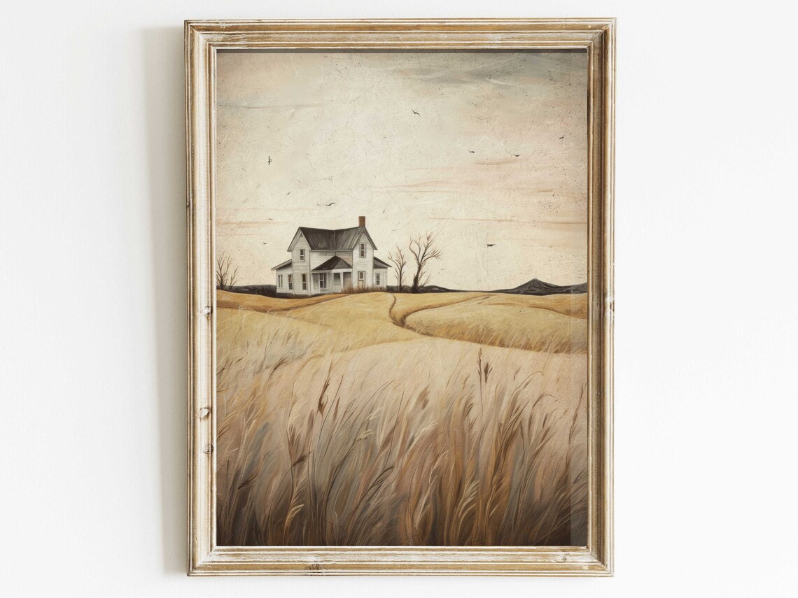 Vintage Country Cottage Wall Art, Rustic Fall Decor