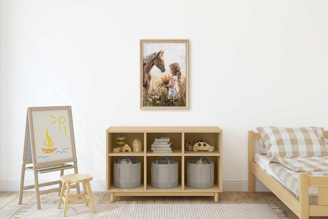 Horse Nursery Art Print, Rustic Girl Room Decor - Image 3