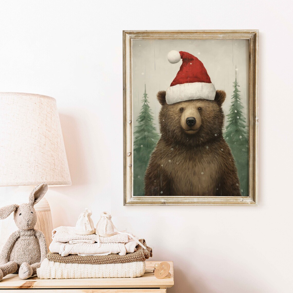 Bear Christmas Print, Kids Room Nursery Decor - Image 2