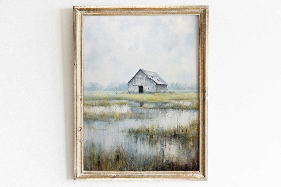 Barn Print, Rustic Farmhouse Vintage Countryside Art - Image 2
