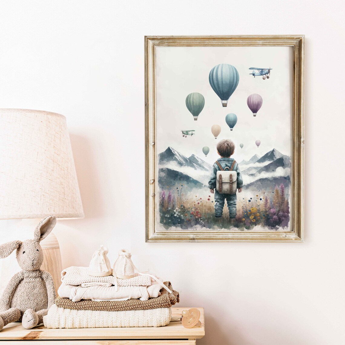 Boy Adventure Nursery Decor, Adventure Awaits Art Print - Image 2