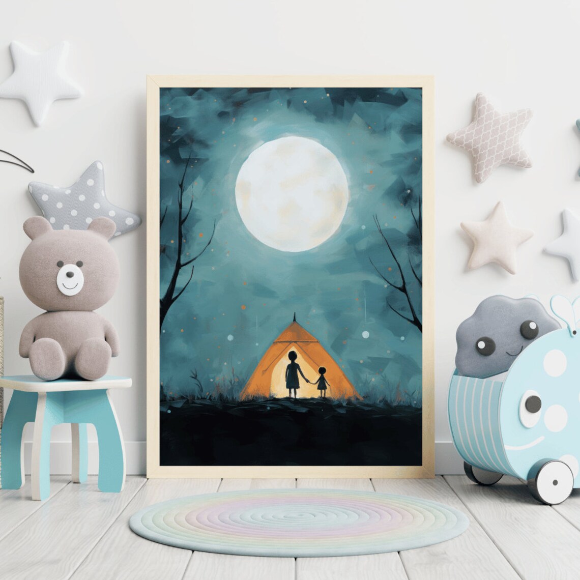 Kids Adventure Camping Hiking Nursery Art Print - Image 2