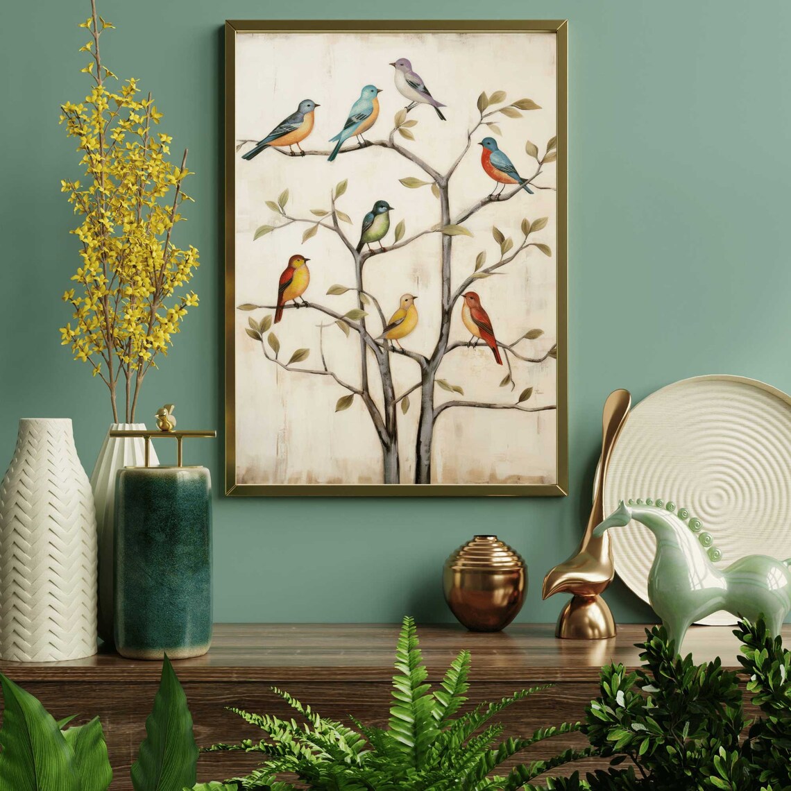 Minimalist Bird Print, Vintage Rustic Farmhouse Art - Image 2