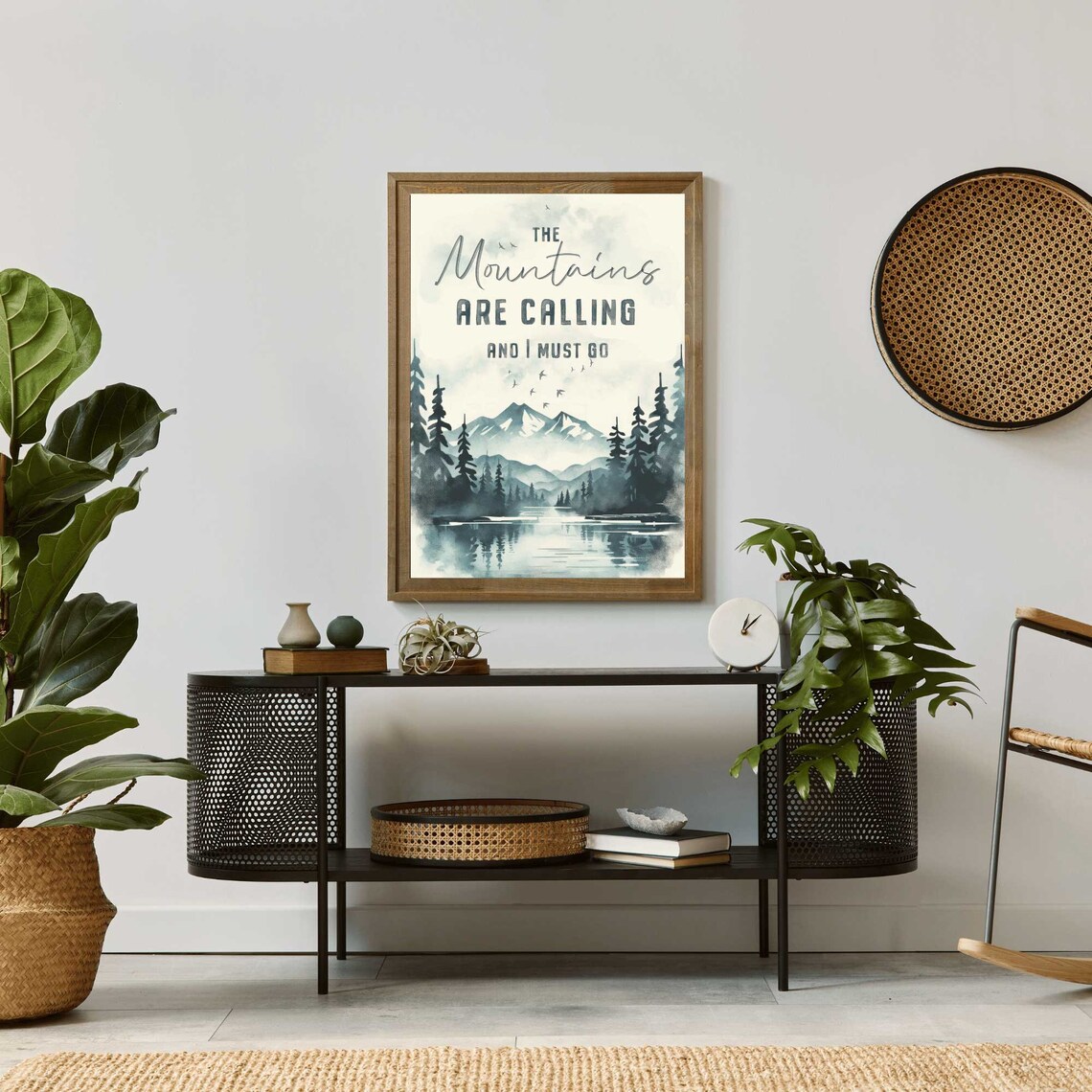 The Mountains Are Calling Quote Art Print - Image 3