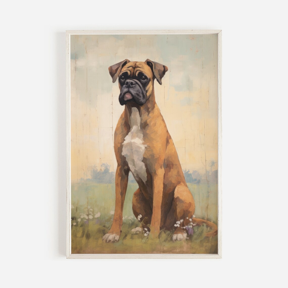 Boxer Dog Vintage Art Print, Rustic Dog Decor - Image 2