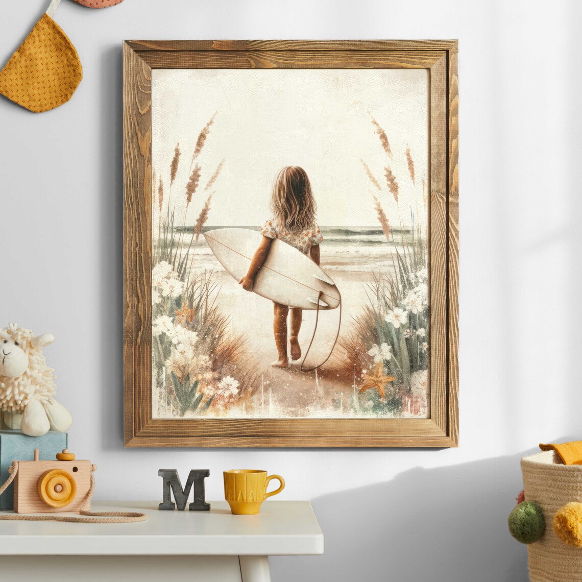 Surfer Girl Nursery Decor, Beach Girls Room Art Print - Image 2